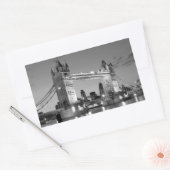 Black White London Tower Bridge Rechthoekige Sticker (Envelop)