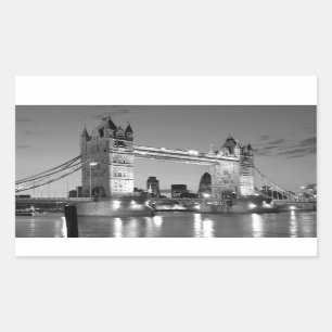 Black White London Tower Bridge Rechthoekige Sticker