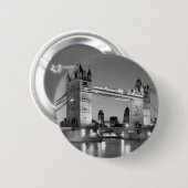 Black White London Tower Bridge Ronde Button 5,7 Cm (Voorkant /achterkant)