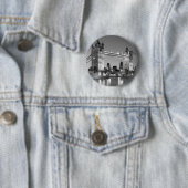 Black White London Tower Bridge Ronde Button 5,7 Cm (In situ)