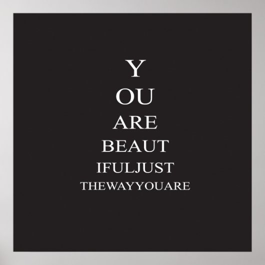 Black White Love Inspirerend Quote Poster (Voorkant)