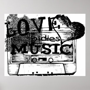 Black, White Love oldies muziekPoster Poster