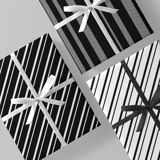 Black & White Luxurious & Chic Stripes Inpakpapier Vel