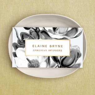 Black White Magnolia Botanical Visitekaartje