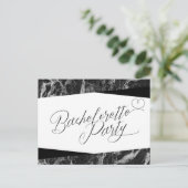 Black White Marble Bachelorette Briefkaart (Staand voorkant)