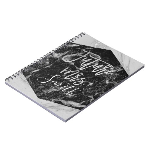 Black White Marble Weddingplanner Future Mrs. Notitieboek (Linkerzijde)