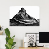 Black & White Matterhorn North Face Poster (Thuiskantoor)