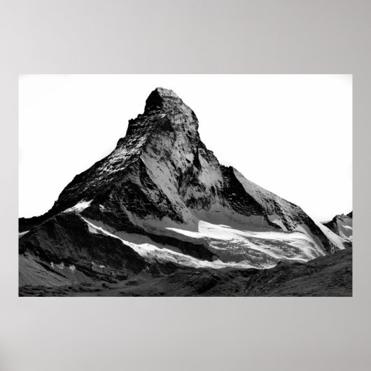 Black & White Matterhorn North Face Poster (Voorkant)