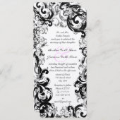 Black White Medieval Renaissance Wedding Kaart (Voorkant / Achterkant)