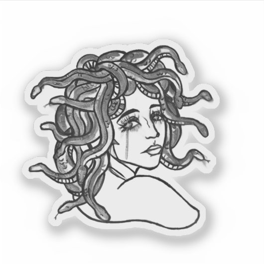 Black&White Medusa Sticker (Devant)