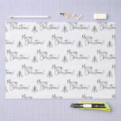 Black White Merry-kerstboom Tissuepapier (Craft)