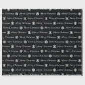 Black White Merry Kerstmis 5 Size-rollen Cadeaupapier (Vlak)