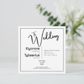Black & White Minimal Square Wedding Invitation (Debout devant)