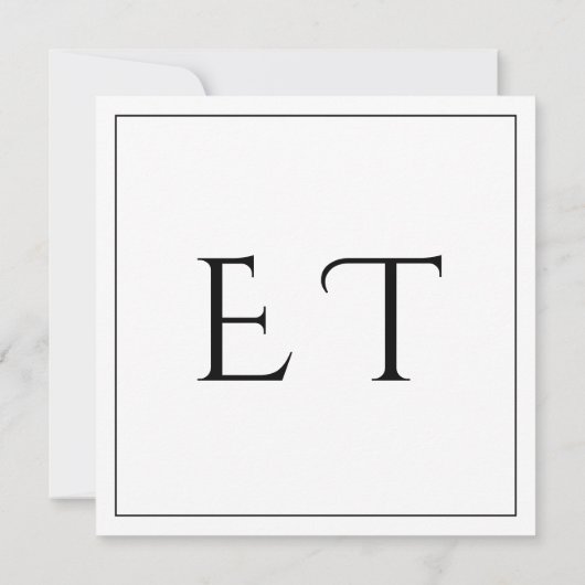 Black & White Minimal Square Wedding Invitation (Dos)