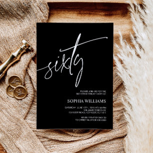Black & White Minimalist Invitation 60e anniversai