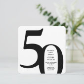 Black & White Minimalist Milestones 50th Birthday  Kaart (Staand voorkant)