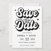 Black & White Minimalist Modern Wedding Save The Date (Voorkant)