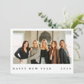 Black & White Minimalist Photo New Year (Staand voorkant)