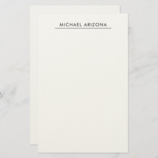 Black & White Minimalist Plain Modern Briefpapier (Voorkant / Achterkant)