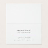 Black White Minimalist Simple Plain Premium Linen Visitekaartjes (Buitenkant ongevouwen)