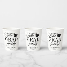 Black White Minimalist The Grad Party