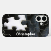 Black White Missing Puzzle Piece Sjabloon Case-Mate iPhone Case (Achterkant (horizontaal))
