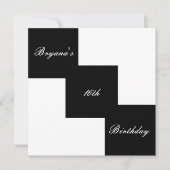 Black & White Modern Anniversaire Invitations (Devant)