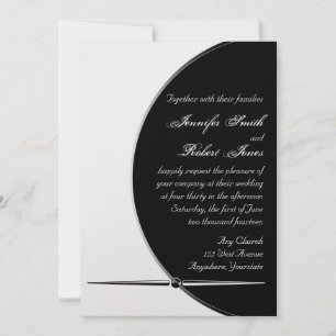 Black White Modern Circle Posh Weddenschap Kaart