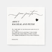 Black White Modern Fun Facts Calligraphy Wedding Servet (Voorkant)