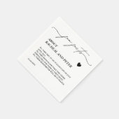 Black White Modern Fun Facts Calligraphy Wedding Servet (Hoek)