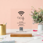 Black & White Modern Heart Business Wifi Mot de pa (Mariage)