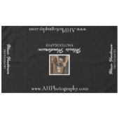 Black & White Modern Logo & Website Evenement Tafelkleed (Voorkant (Horizontaal))