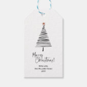 Black White Modern Merry Kerstmis - Labels met cad Cadeaulabel (Voorkant)