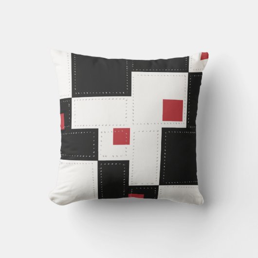 Black White Modern Patchwork Sierkussen (Voorkant)