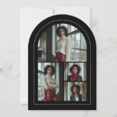 Black White Modern Photo Collage Afstudeerder Aank Kaart (Achterkant)