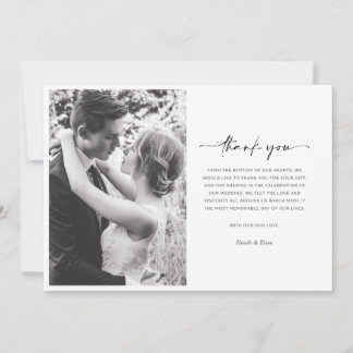 Black White Modern Photo Weddenschap Kaart
