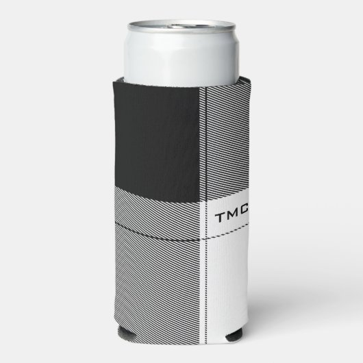 Black White Modern Plays Initialen Preppy Chic (Seltzer Voorkant)