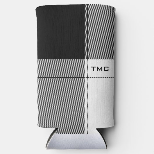 Black White Modern Plays Initialen Preppy Chic (Voorkant)