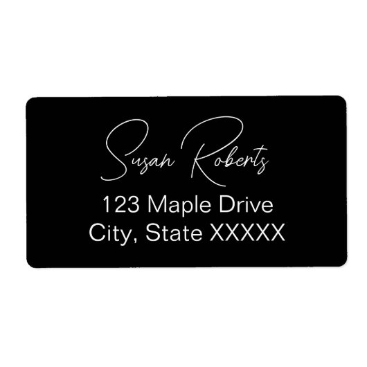 Black & White Modern Wedding  Etiket (Voorkant)