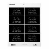 Black & White Modern Wedding  Etiket (Full Sheet)
