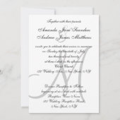 Black White Modern Wedding Initiaal Kaart (Achterkant)