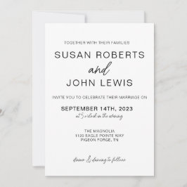 Black & White Modern Wedding Invitation 