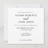 Black & White Modern Wedding Invitation  (Devant)
