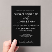 Black & White Modern Wedding Invitation Acryl Uitnodigingen (Insitu (Draagbaar))
