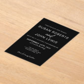 Black & White Modern Wedding Invitation Acryl Uitnodigingen (Laagn)