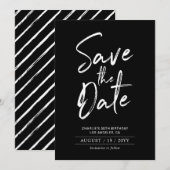 Black & White | Moderne carte d'anniversaire Save  (Devant / Derrière)