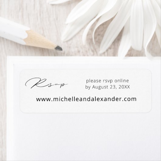 Black & White Moderne RSVP Site Web Étiquette 2 (En situation)