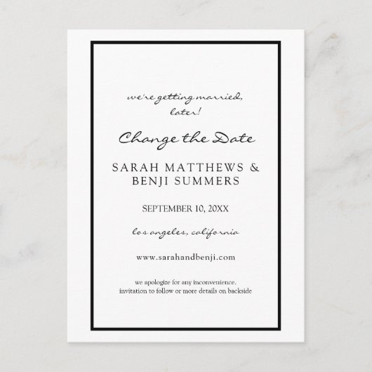 Black & White Modifier la carte postale Date (Devant)