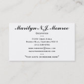 Black White Monogram Chevron Pattern Visitekaartje (Achterkant)