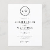 Black White Monogram Gay Wedding Invitation (Voorkant)